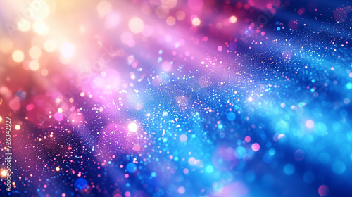 Vibrant pink and blue light rays with bokeh effect perfect for celebration and abstract backgrounds. © swissa