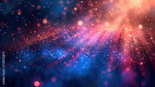 Vibrant pink and blue light rays with bokeh effect perfect for celebration and abstract backgrounds. photo