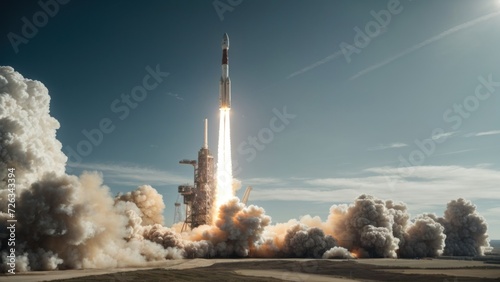 A rocket launching into space. generative, ai.