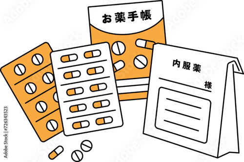 薬と処方箋とお薬手帳