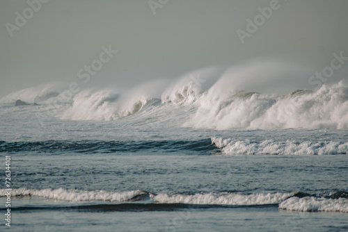 Foamy waves on a stormy sea
