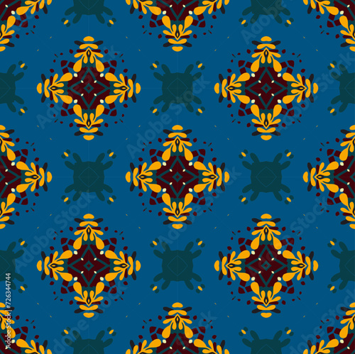 simple flower abstract batik chrismas pattern