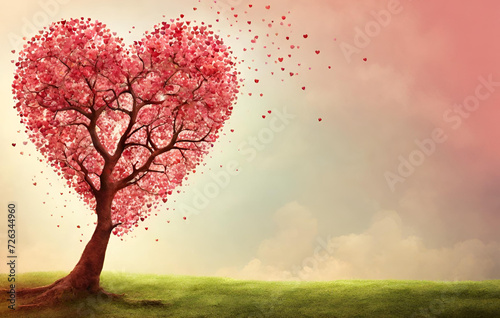 A heart shaped tree with hearts and a heart shaped tree with a heart shaped tree in the background  © Lens Luminary