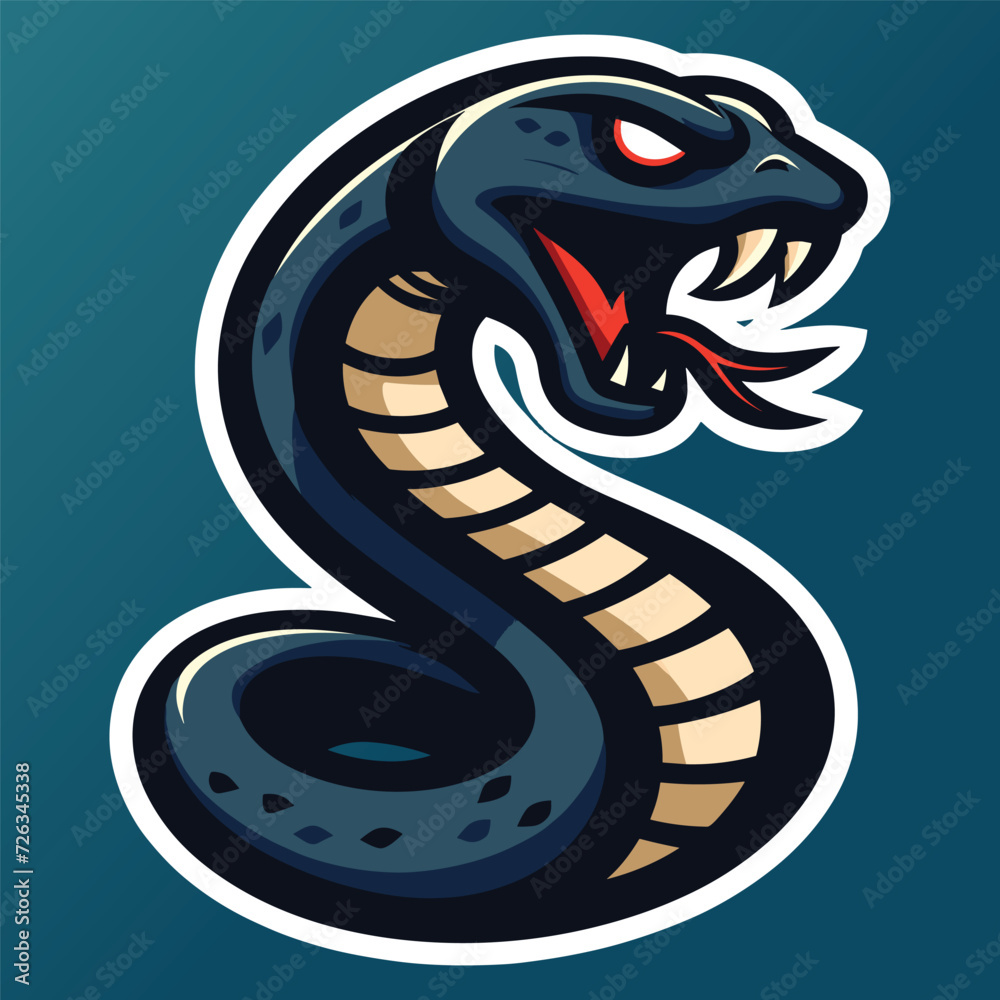 Obraz premium Free high quality viper snake mascot logo template