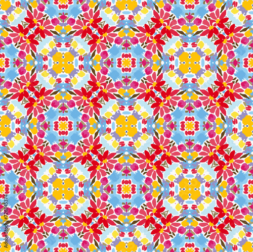 simple flower abstract batik chrismas pattern