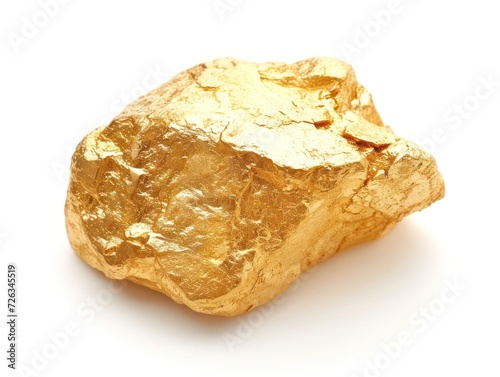 Large Gold Nugget on a Plain Background