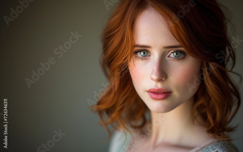 Close-Up Portrait of Woman With Red Hair