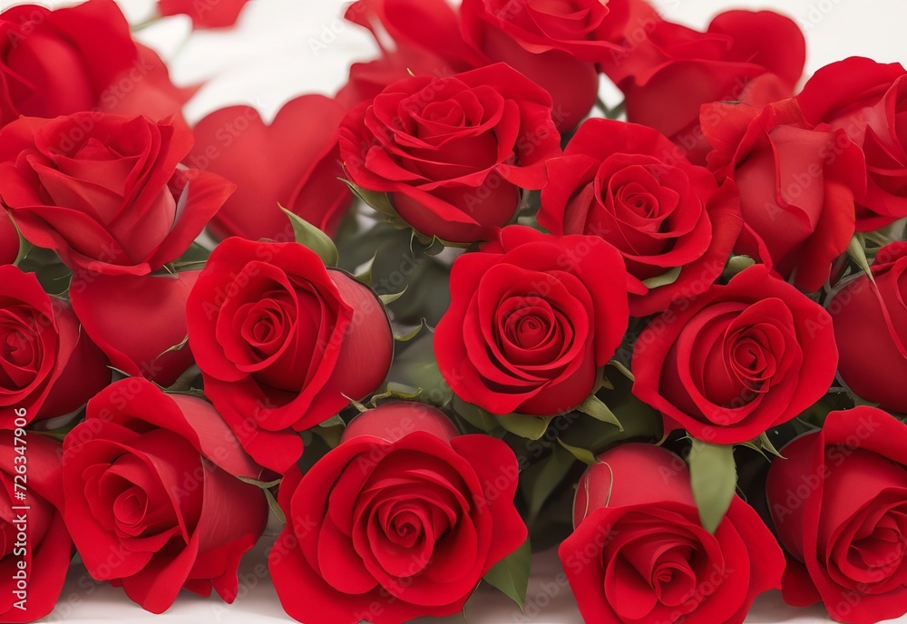 Obraz premium Photo red rose and hearts