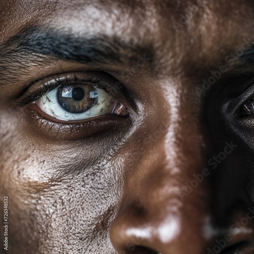 Close up of a black man's eyes. © Tamazina