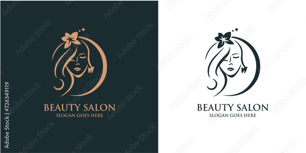 Beauty Female Face Logo Design. Cosmetic salon logo design. Creative ...