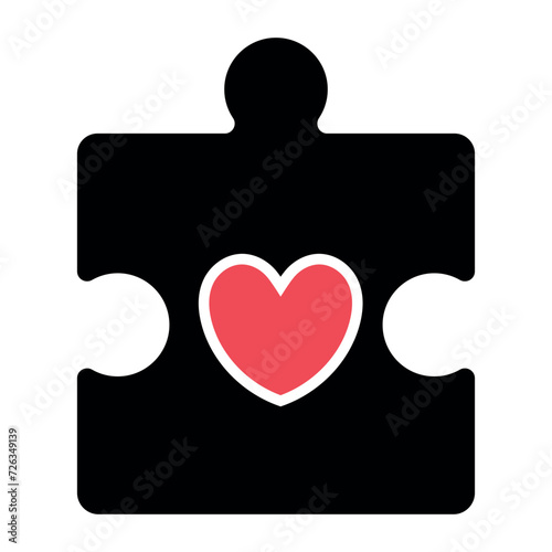 Puzzle peice with heart photo