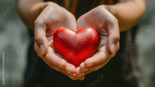 World Heart Day Concept. Woman making hands in heart shape  donation  happy charity.