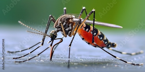 Close-up of a Mosquito on Table