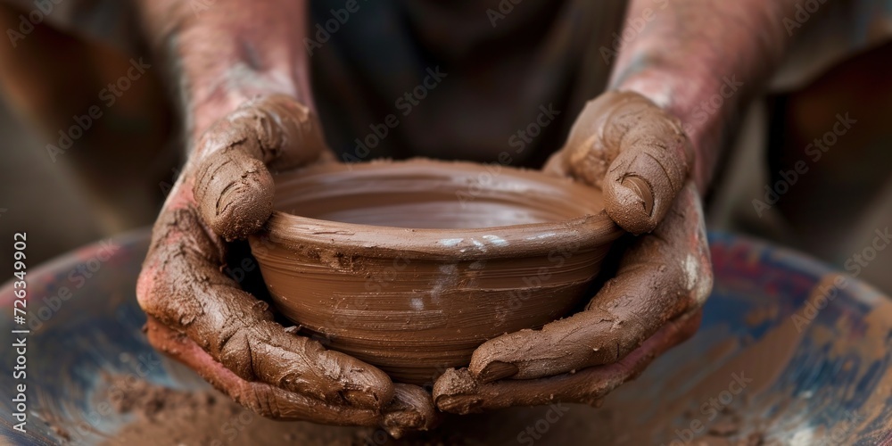 Person Holding Clay Bowl