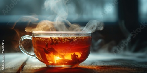 A Cup of Tea With Steam Rising