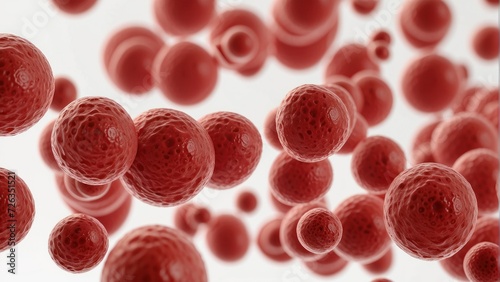blood cells wave on white background. generative, ai. © Oleksii