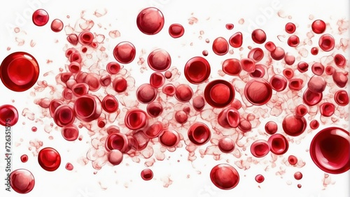 blood cells wave on white background. generative, ai.