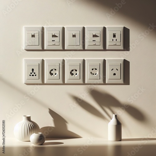 sockets and switches on the wall
