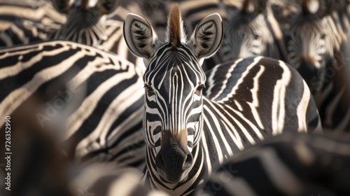 Zebras Grazing in the Golden African Sunlight