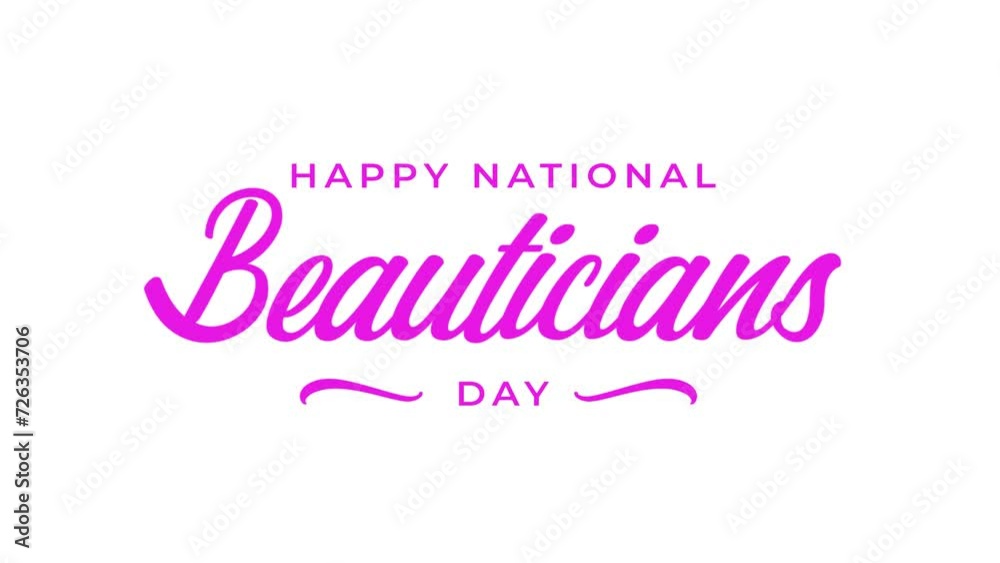 happy national beauticians day animation. 4k animated greeting card. gift card. green screen and alpha channel.