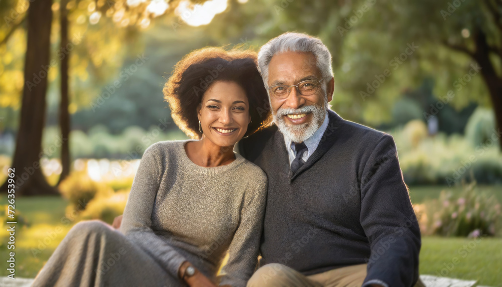 Naklejka premium Front view of an elderly Caucasian couple