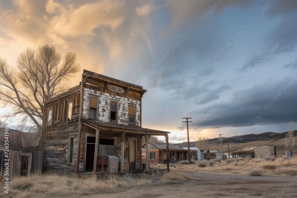 A historic ghost town tour featuring abandoned buildings, tales of the past, and a spooky atmosphere