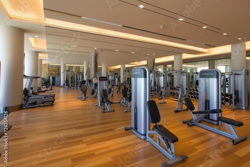 A high-end fitness club with state-of-the-art equipment, personal training sessions, and wellness programs