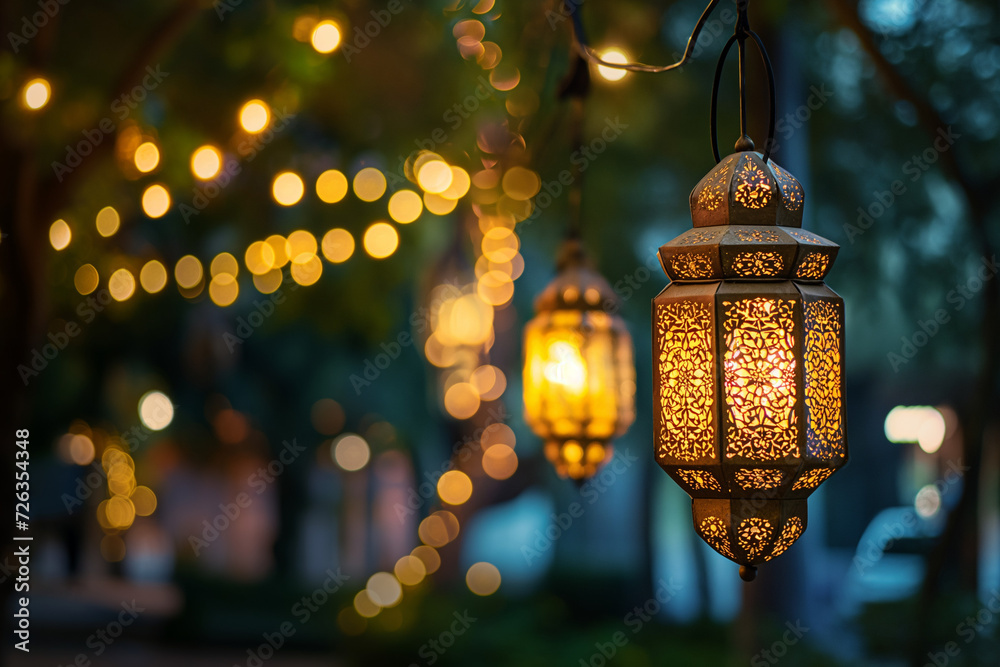 Islamic lantern in the night - Ramadan Kareem Islamic lantern in the night - Ramadan Kareem