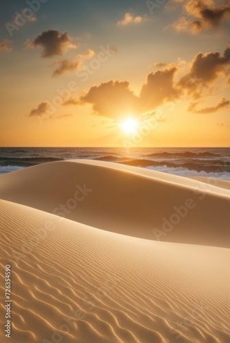 Serene Dunes Overlooking Ocean at Sunrise