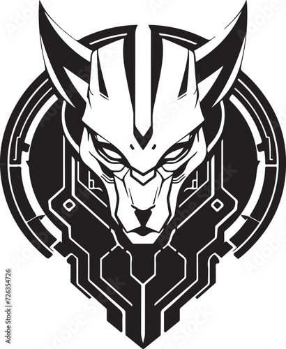 Modern strict logo template of abstract cat or sphinx head. Vector illustration of cat or sphinx for print, poster or logo