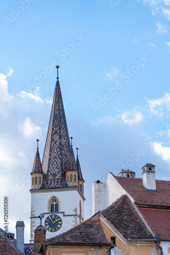 church tower in sibiu big square