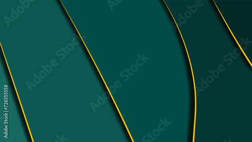 Ramadan kareem, islamic background. Green and gold muslim colors, luxury design. Papercut gradient effect, Ramadan greeting card, vector illustration
