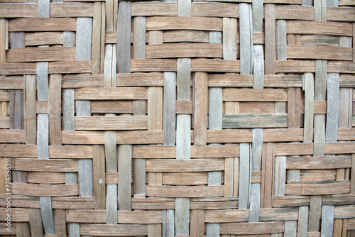 Indonesian bamboo woven patterns. Worn bamboo wicker Suitable for backgrounds.