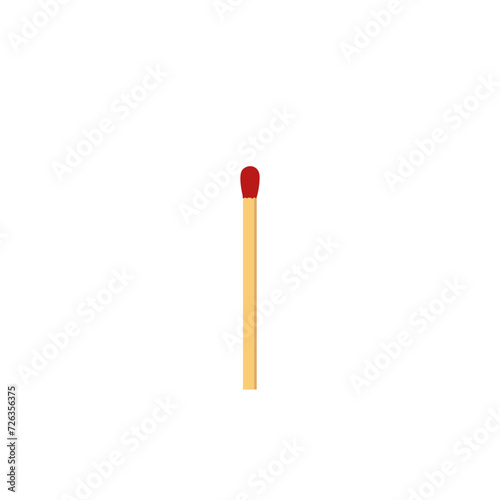The match . Danger symbol and flammable object. Isolated vector illustration in flat style.