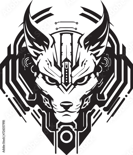 Modern strict logo template of abstract cat or sphinx head. Vector illustration of cat or sphinx for print, poster or logo