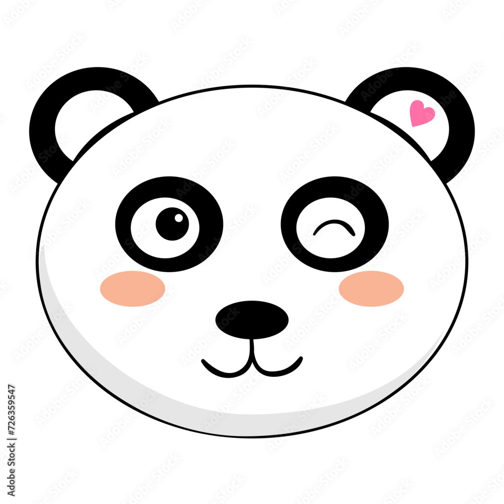 Kawaii cute illustration of little panda. Funny animal character in cartoon style. Kawaii funny panda with pink cheeks and big black eyes. Vector. Cartoon Kawaii Animal Vector illustration. Kawaii cute illustration of little panda. Funny animal character in cartoon style. Kawaii funny panda with pink cheeks and big black eyes. Vector. Cartoon Kawaii Animal Vector illustration.