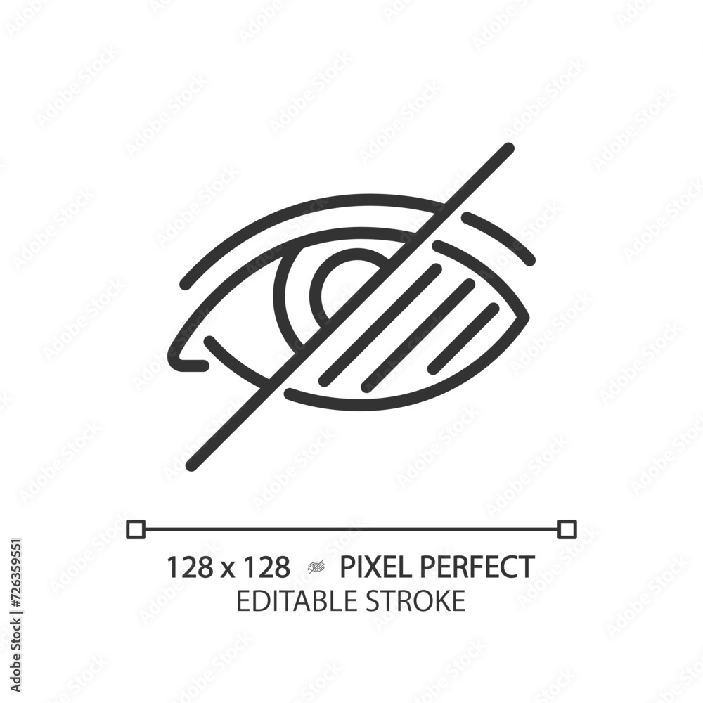 Vision loss linear icon. Visually impaired, blindness. Medical