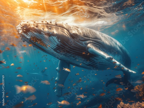 huge whale underwater closeup © Olexandr