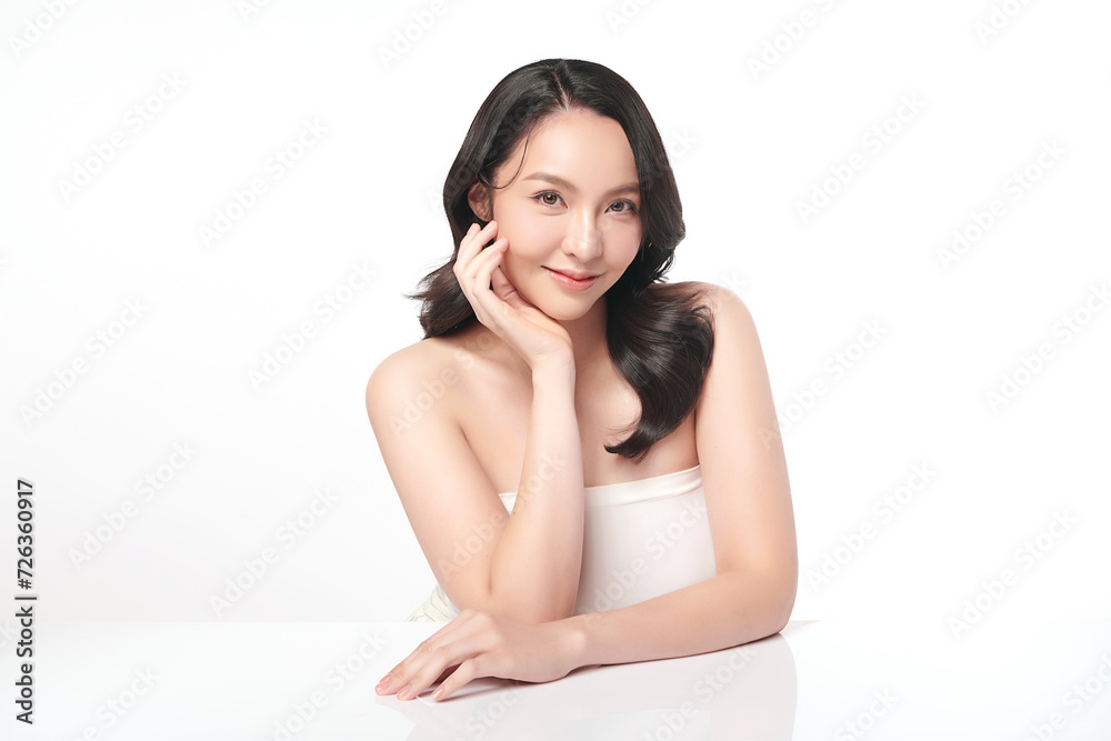 Beautiful young asian woman with clean fresh skin on white background, Face care, Facial treatment, Cosmetology, beauty and spa, Asian women portrait. Beautiful young asian woman with clean fresh skin on white background, Face care, Facial treatment, Cosmetology, beauty and spa, Asian women portrait.