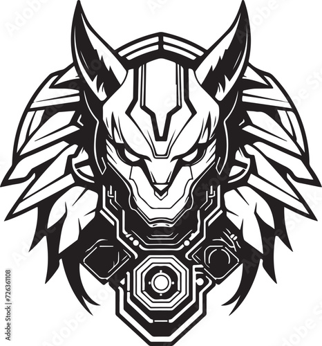 Modern strict logo template of abstract cat or sphinx head. Vector illustration of cat or sphinx for print, poster or logo
