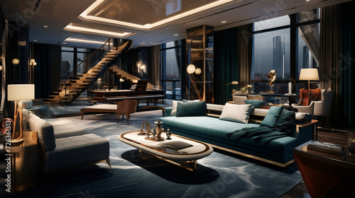 Luxury apartment suite lounge