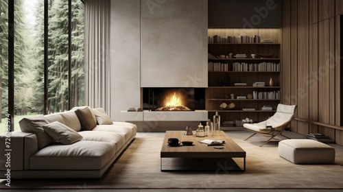 Modern living room with sofa © Rimsha