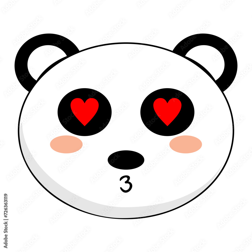 Kawaii cute illustration of little panda. Funny animal character in cartoon style. Kawaii funny panda with pink cheeks and big black eyes. Vector. Cartoon Kawaii Animal Vector illustration. Kawaii cute illustration of little panda. Funny animal character in cartoon style. Kawaii funny panda with pink cheeks and big black eyes. Vector. Cartoon Kawaii Animal Vector illustration.