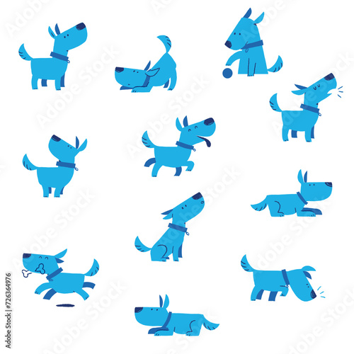 Pet Dog Character Design - series of 11 poses
