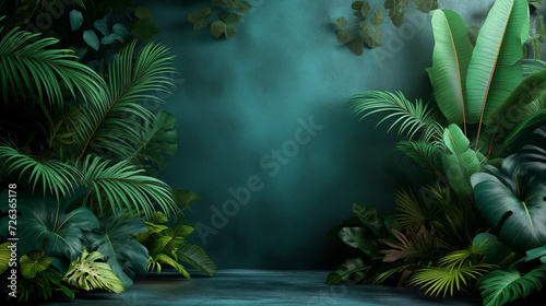 A Painting of a Jungle Scene With Water and Plants