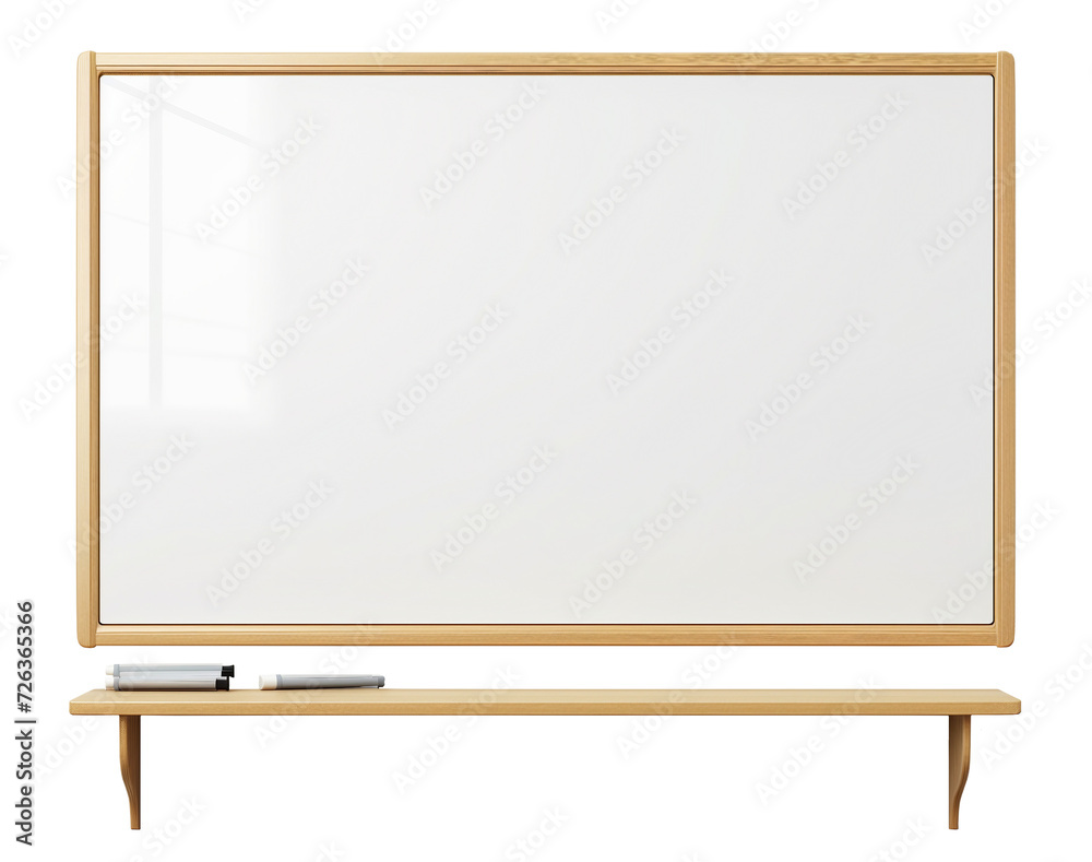 Clear Empty Realistic Whiteboard. Front View Template. Ai Generative Clear Empty Realistic Whiteboard. Front View Template. Ai Generative