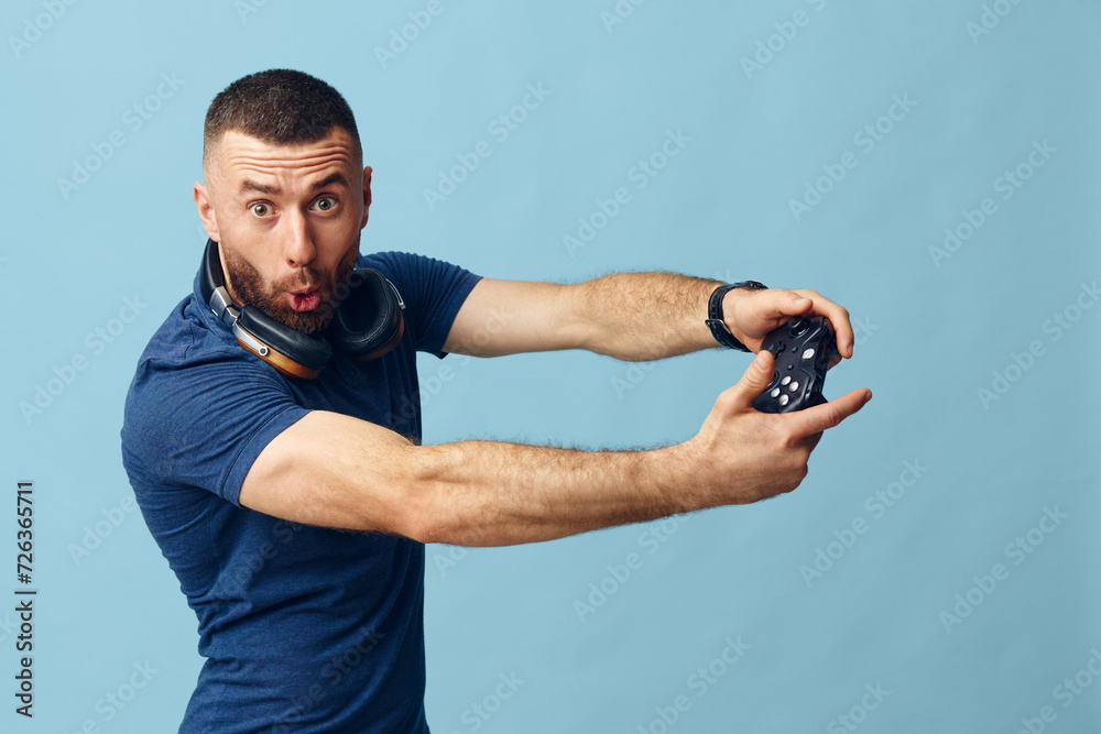 Fototapeta premium Young man background person guy expression caucasian handsome man adult portrait background