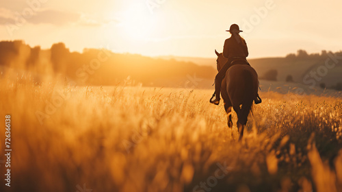 A thrilling horseback riding adventure through a scenic countryside. © Melvin