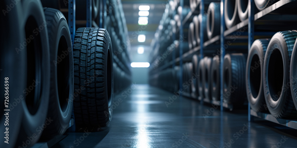 Warehouse Tire Storage in Industrial Automotive Facility