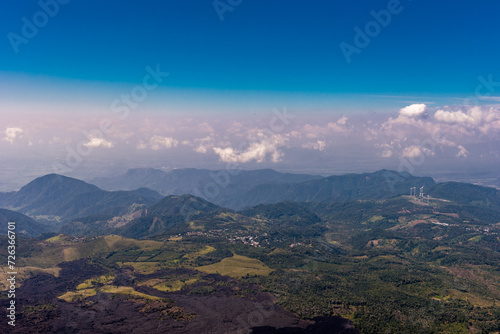 Guatemala Landscape with Mountain. Next to Pacaya Volcano. Lava on the ground.